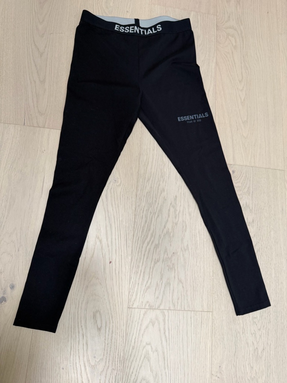 Essentials Kids Black Logo Waistband Leggings